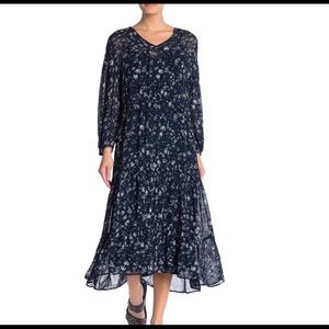 Free People Wallflower Midi Dress Navy/White